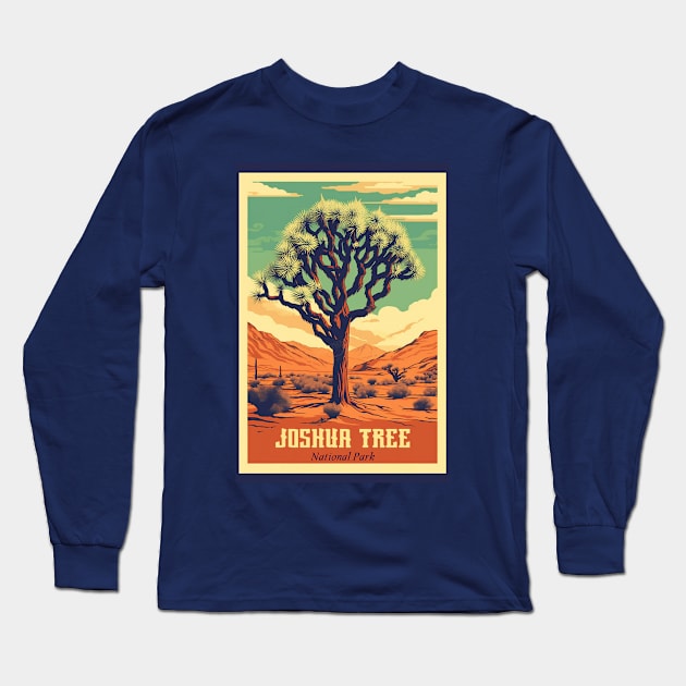 Joshua Tree National Park Vintage Travel Poster Long Sleeve T-Shirt by GreenMary Design